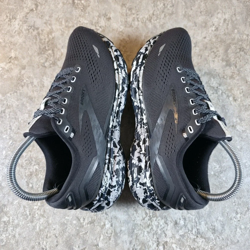Brooks Ghost 15 Black Ebony Oyster Camo Womens 7.5 B Running Shoes #1203801B004